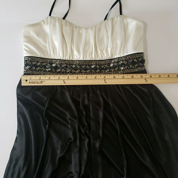 Y2K Women’s Black White Mini Dress Coquette 90's Party Glam Ballet Core Size M - Picture 9 of 9